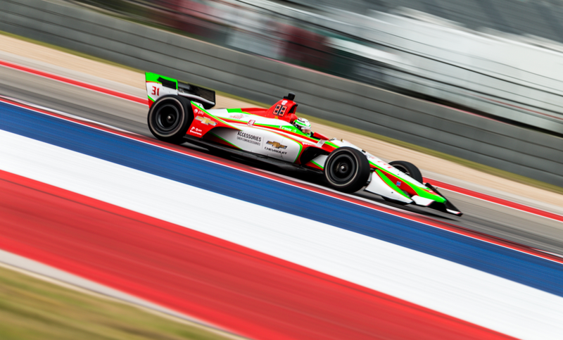 Illustration for article titled Here's All the Action From IndyCar Practice At COTA